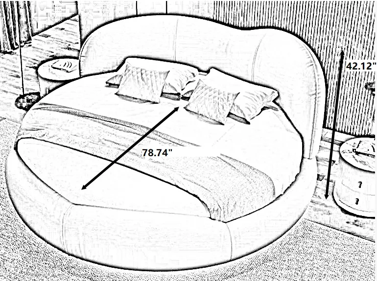 Genuine Leather Queen Round Bed