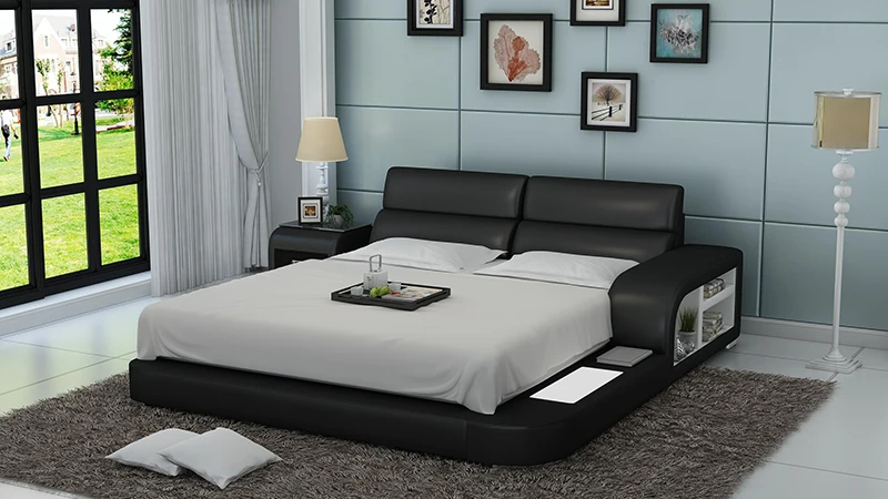 Modern LED Platform Leather Bed / Ruchi