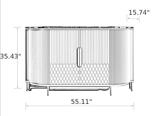 Marble Top Buffet Table With Storage / Ruchi