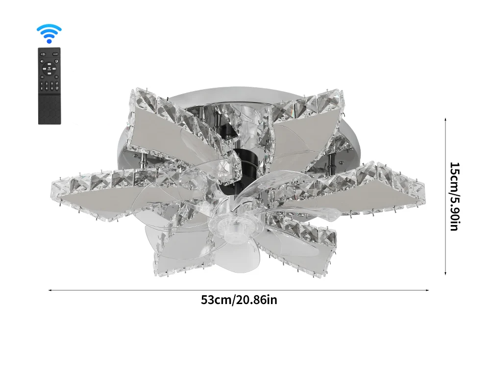 Modern Remote Control Ceiling Fan With LED Light / Ruchi