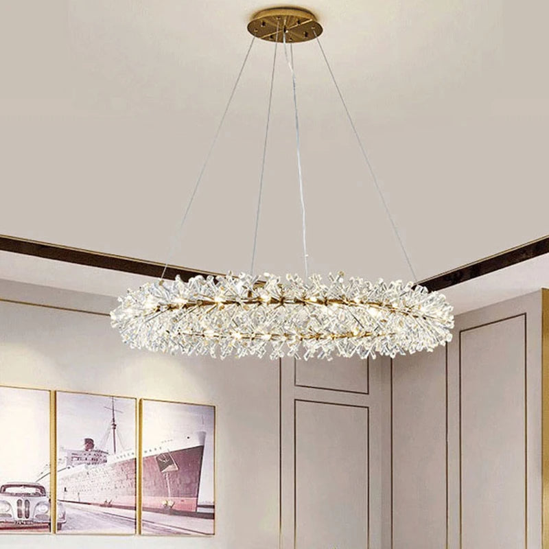 Modern LED Light Crystal Chandelier For Bedroom / Ruchi