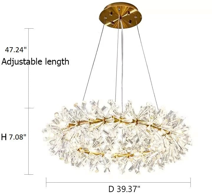 Modern LED Light Crystal Chandelier For Bedroom / Ruchi
