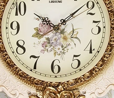 Luxury Floral Style Decoration Wall Clock / Ruchi