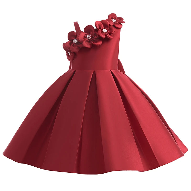 Modern Princess Flower Decorated Kids Party Wear / Ruchi