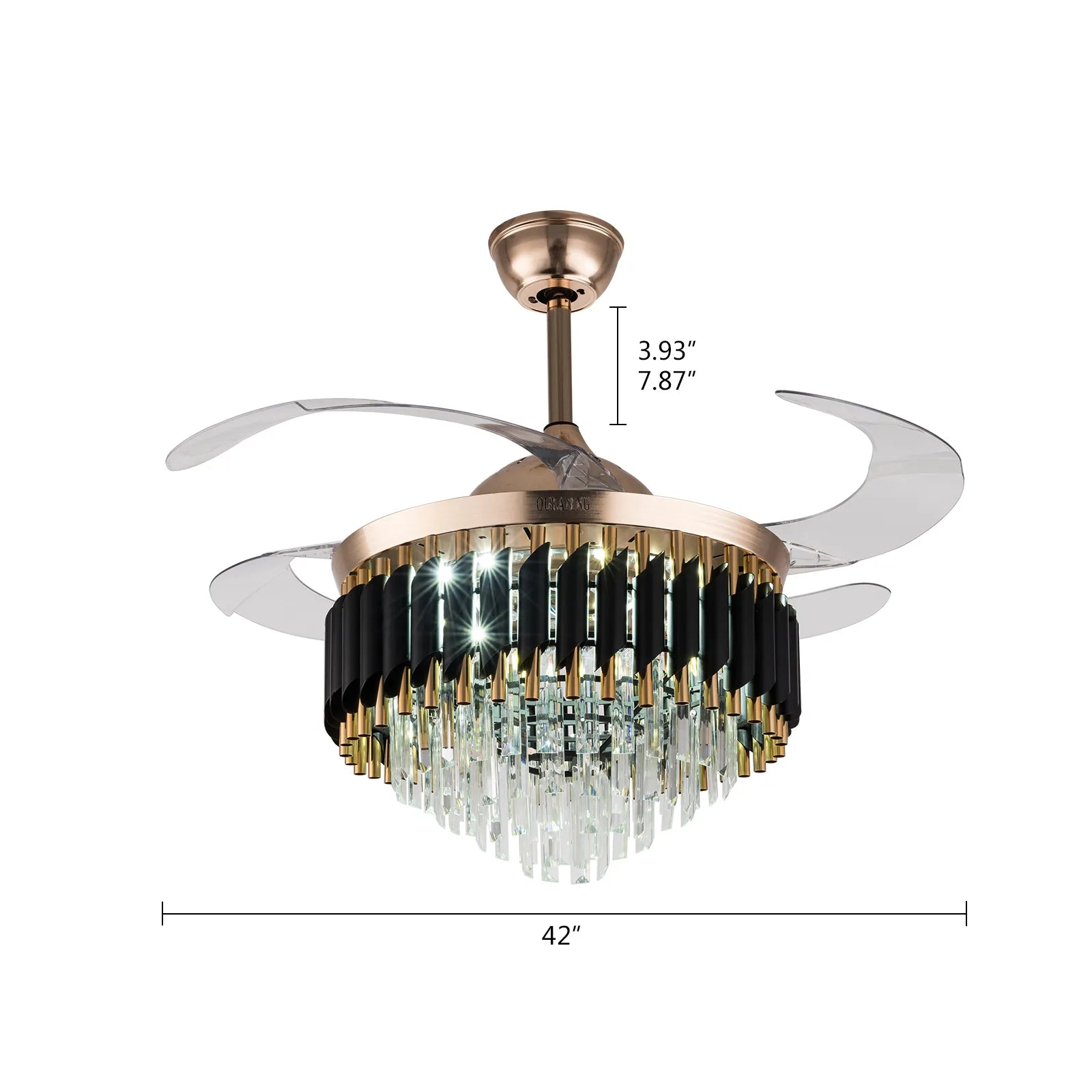 42 Inches Remote Controlled LED Fan Chandelier / Ruchi