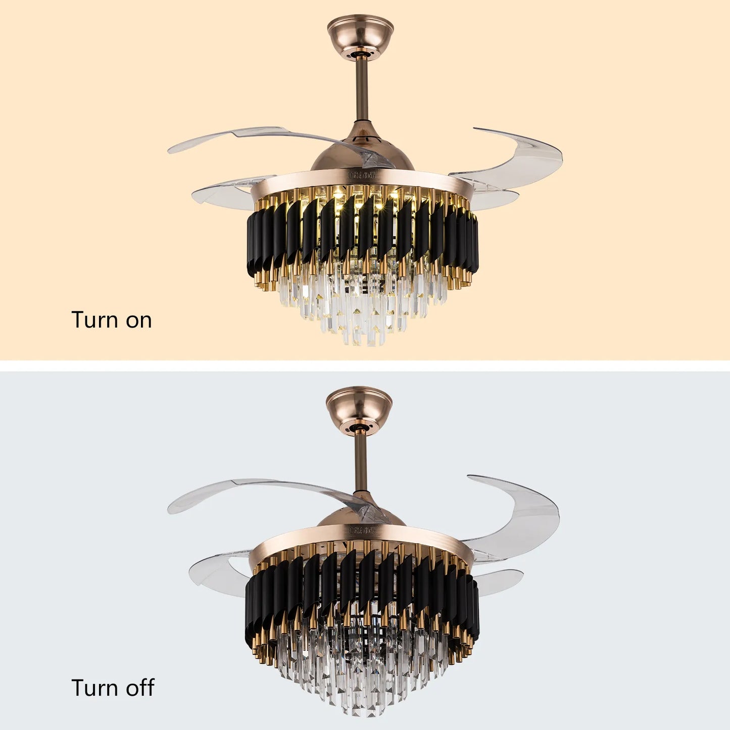 42 Inches Remote Controlled LED Fan Chandelier / Ruchi