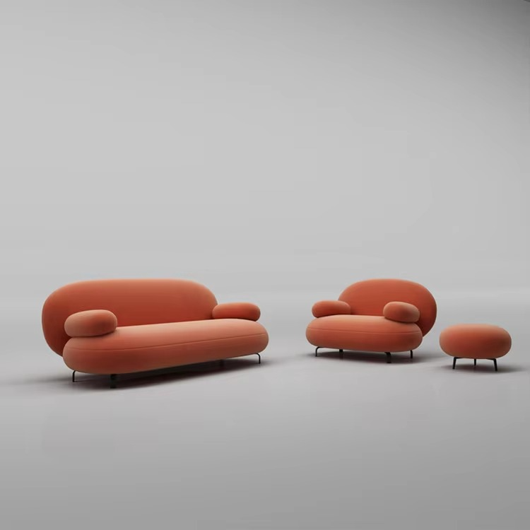Minimalistic Fabric Modern Sofa Set