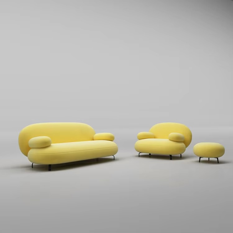 Minimalistic Fabric Modern Sofa Set