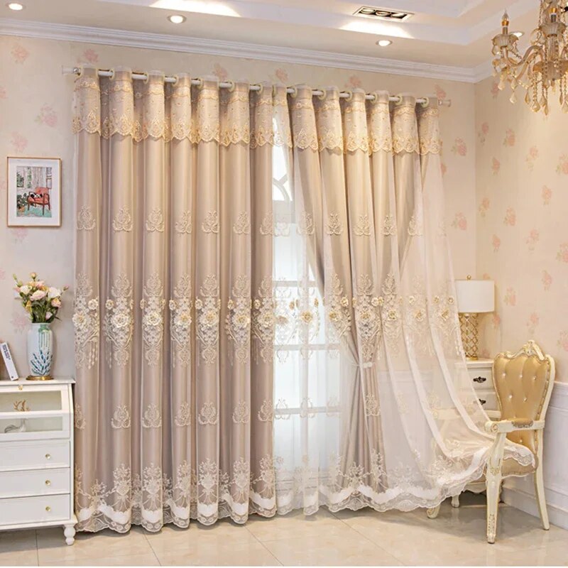 Polyester Fabric Window Curtain For Living Room / Ruchi