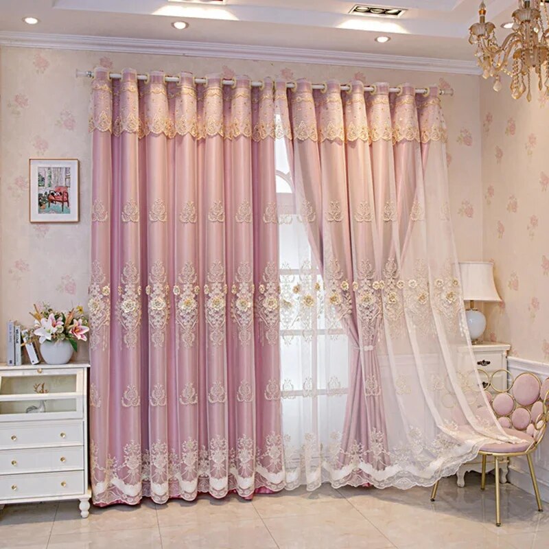 Polyester Fabric Window Curtain For Living Room / Ruchi