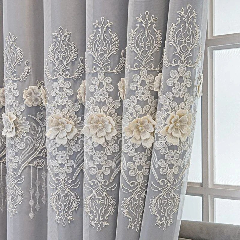 Polyester Fabric Window Curtain For Living Room / Ruchi