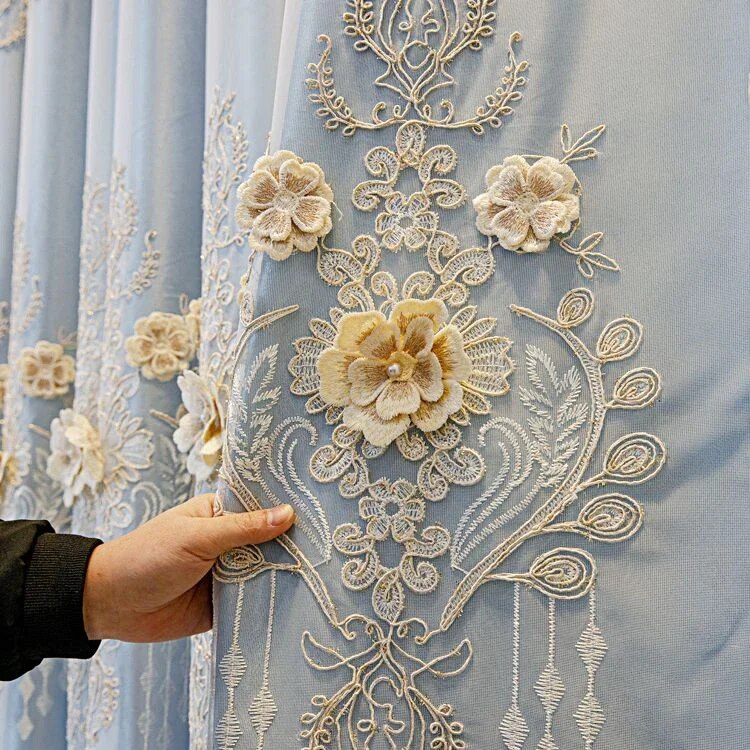 Polyester Fabric Window Curtain For Living Room / Ruchi