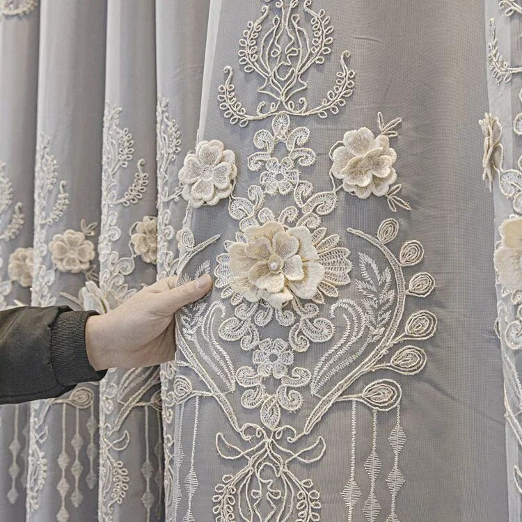 Polyester Fabric Window Curtain For Living Room / Ruchi