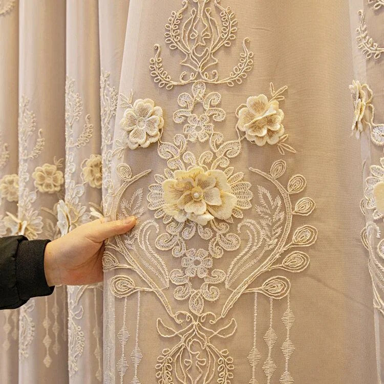 Polyester Fabric Window Curtain For Living Room / Ruchi
