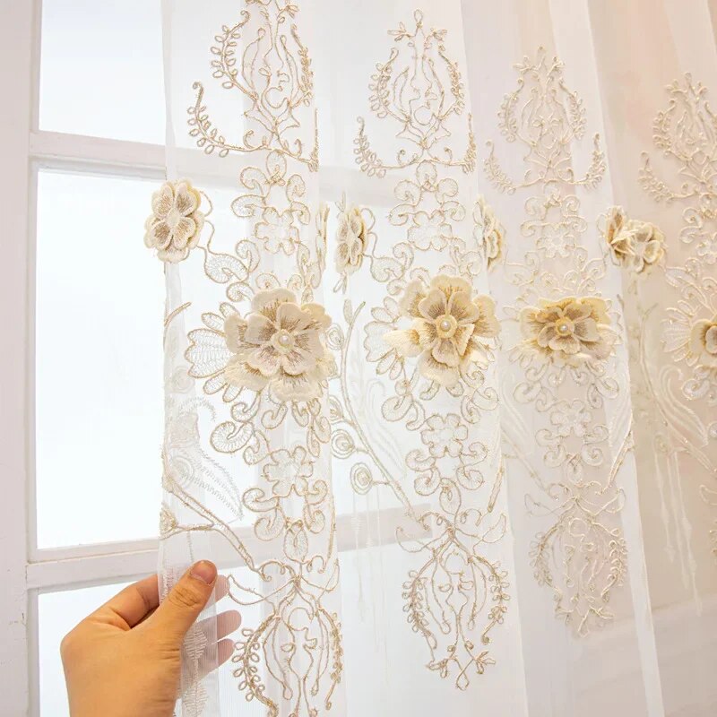Polyester Fabric Window Curtain For Living Room / Ruchi