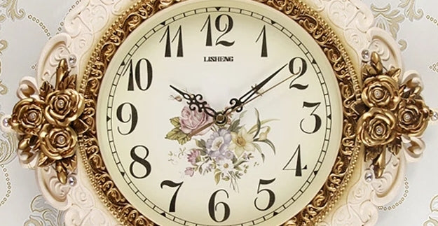 Luxury Floral Style Decoration Wall Clock / Ruchi