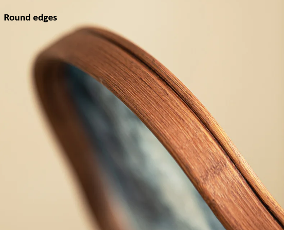Simple Bamboo Wood Glass Serving Tray / Ruchi