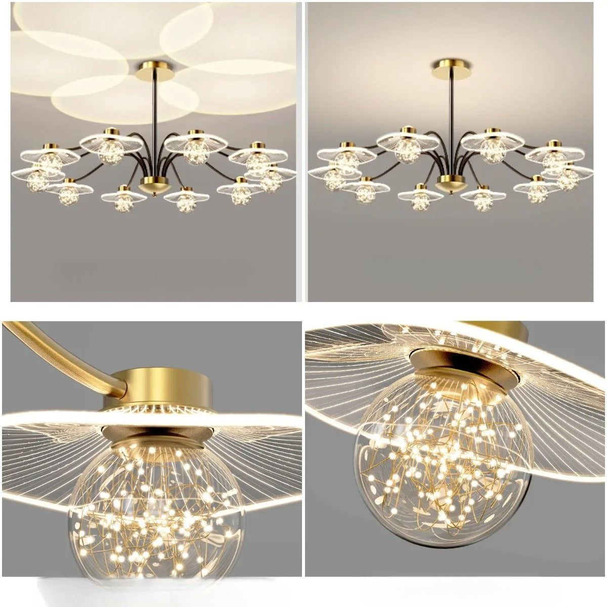 Modern Glass Ball Ceiling LED Chandelier / Ruchi