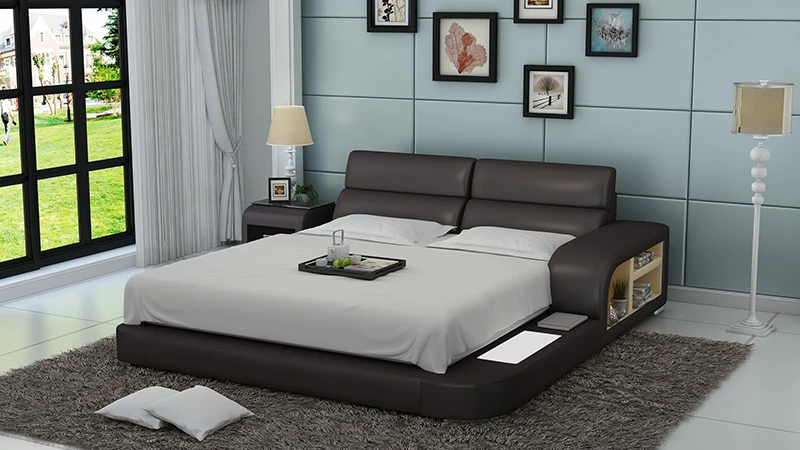 Modern LED Platform Leather Bed / Ruchi