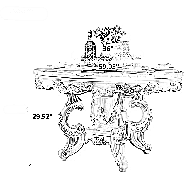 Marble Dining Table Set In Round European