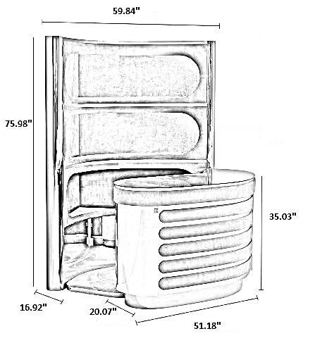 Luxurious Velvet Bar Cabinet And Counter With LED / Ruchi
