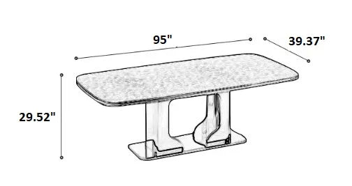 95 Inch Marble Dining Table Set For 8 / Ruchi