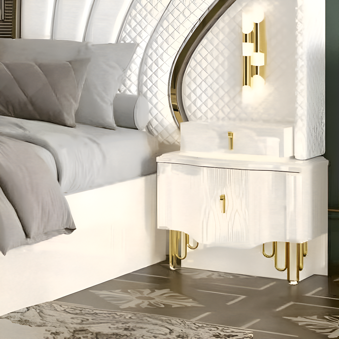 Modern Leather Upholstered Bedroom Set / Ruchi