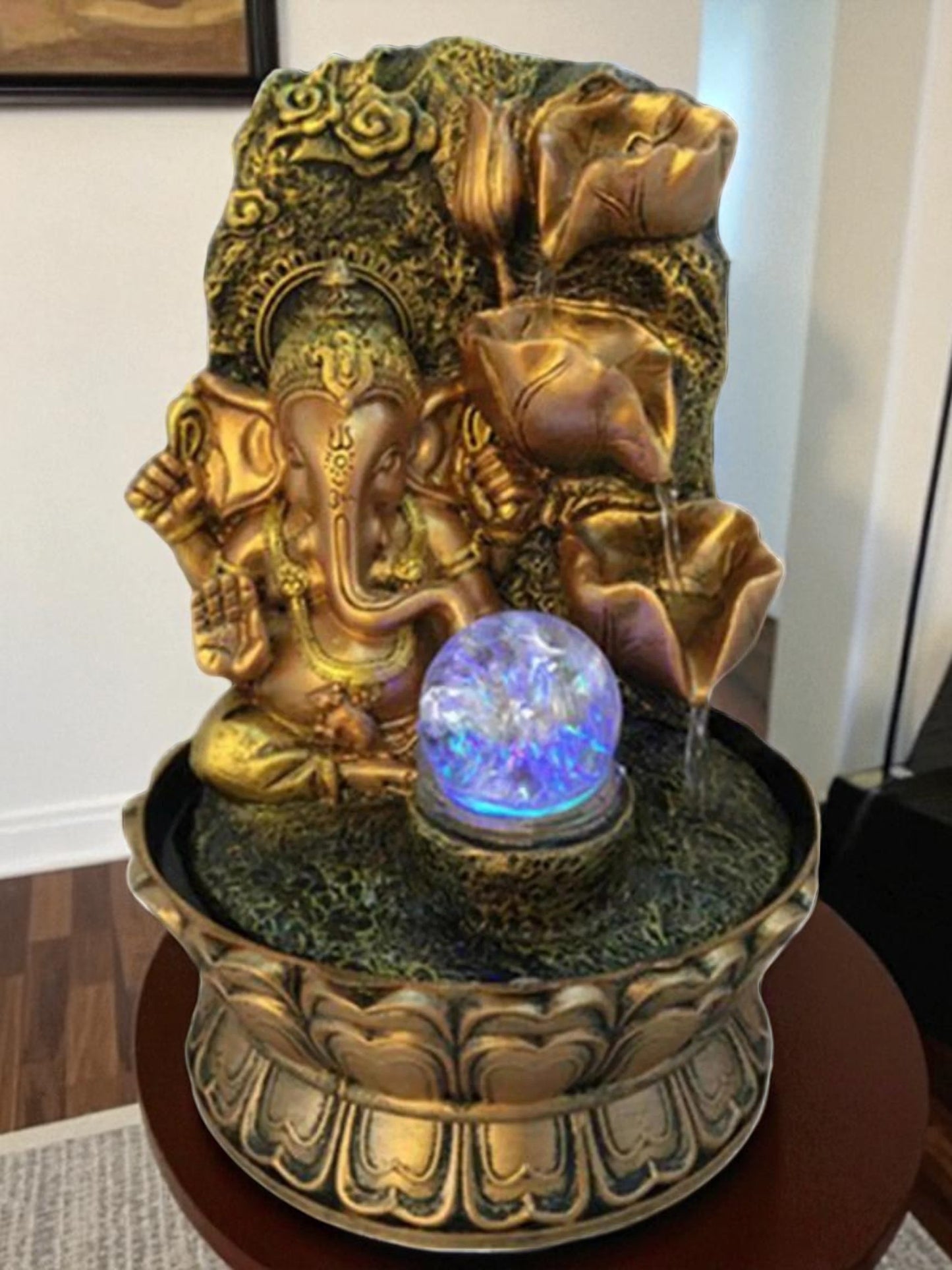 Golden Resin Ganesha Water Fountain / Ruchi