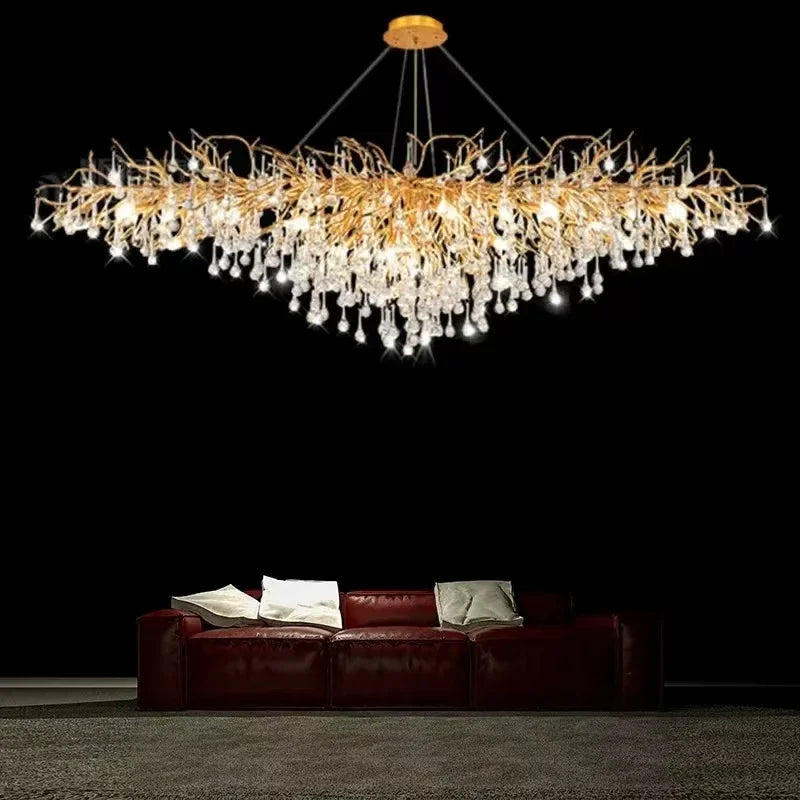 Modern Crystal LED Chandelier For Living Room / Ruchi