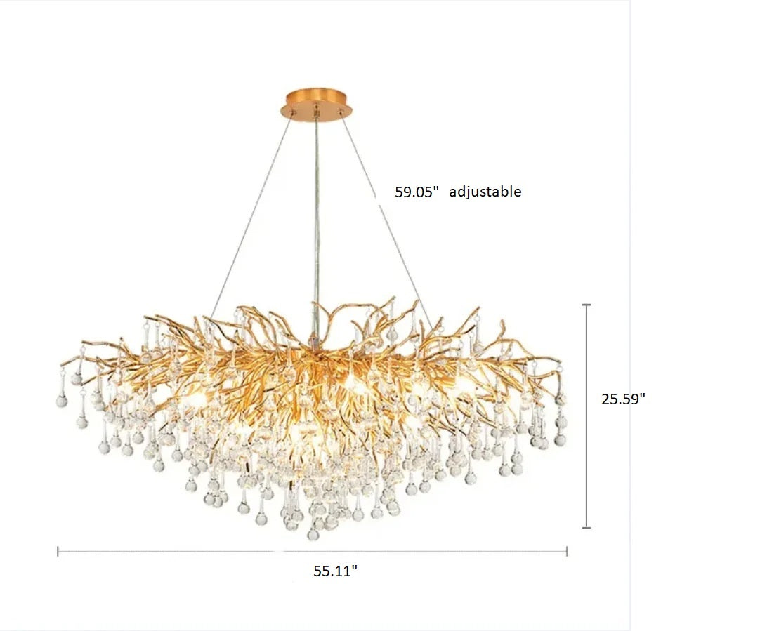 Modern Crystal LED Chandelier For Living Room / Ruchi