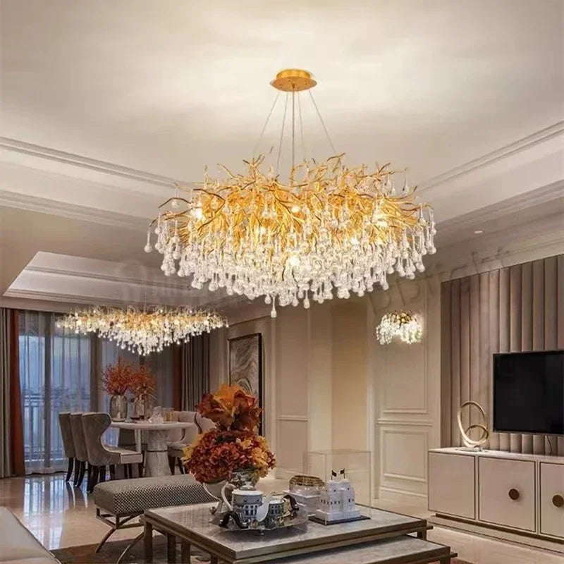 Modern Crystal LED Chandelier For Dining Room / Ruchi