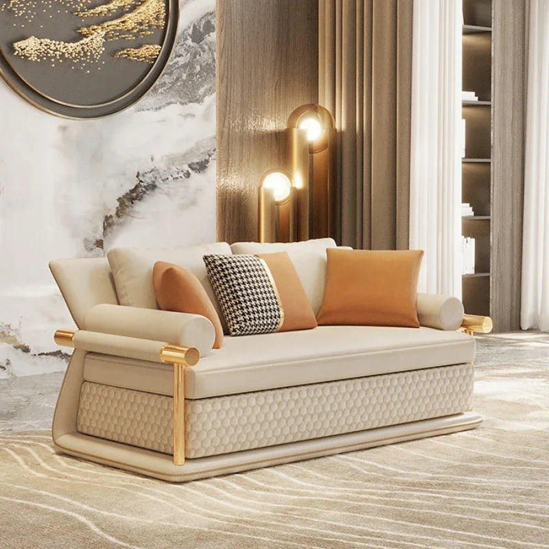 3-Piece Leather Living Room Sofa Set / Ruchi