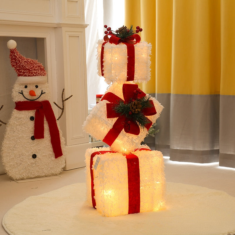 Set Of 3 Metal Christmas Gift Boxes / Ruchi