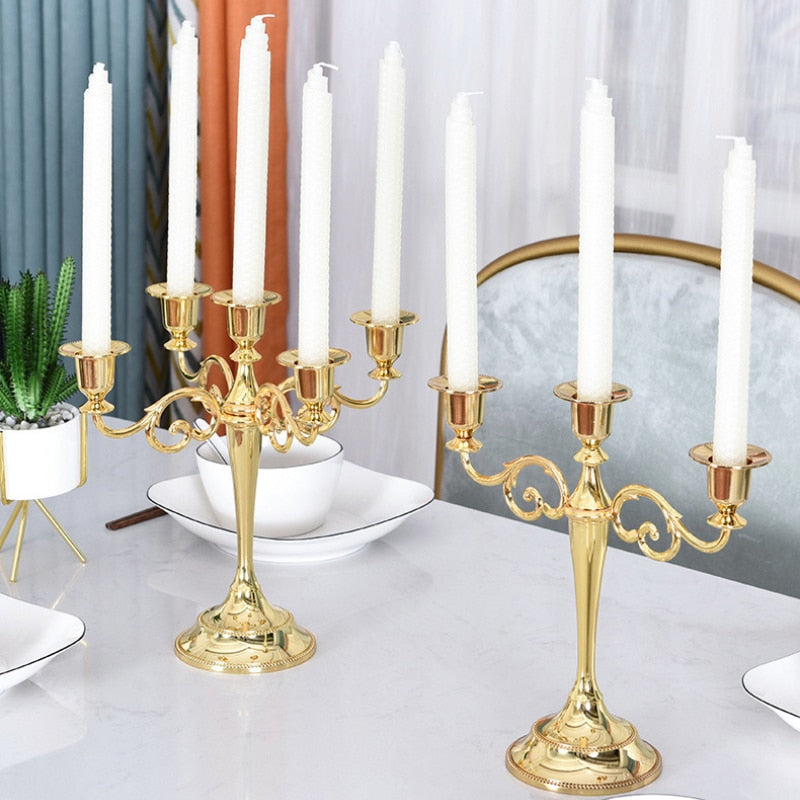 Vintage Metal Candle Holder Pillar / Ruchi