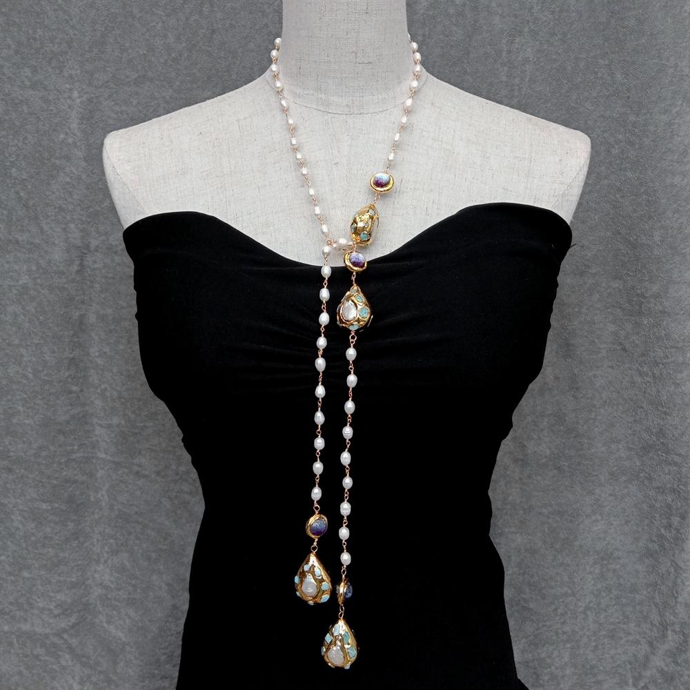 Rosary Style Beaded Pearl Necklace / Ruchi