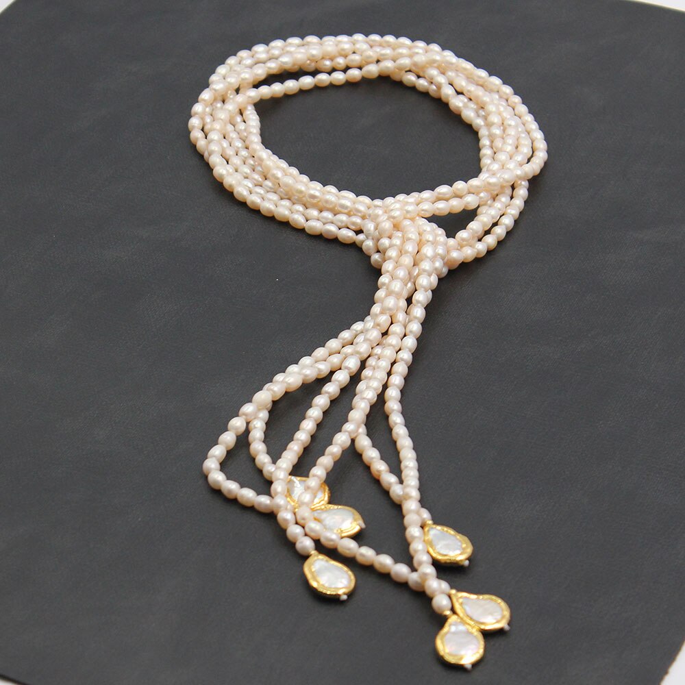 Lariat Pearl Necklace For Women / Ruchi