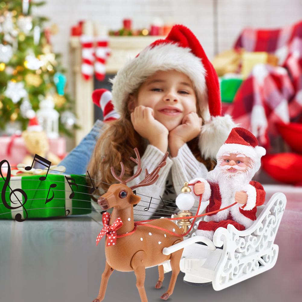 Santa Claus Elk Sled Electric Toy / Ruchi