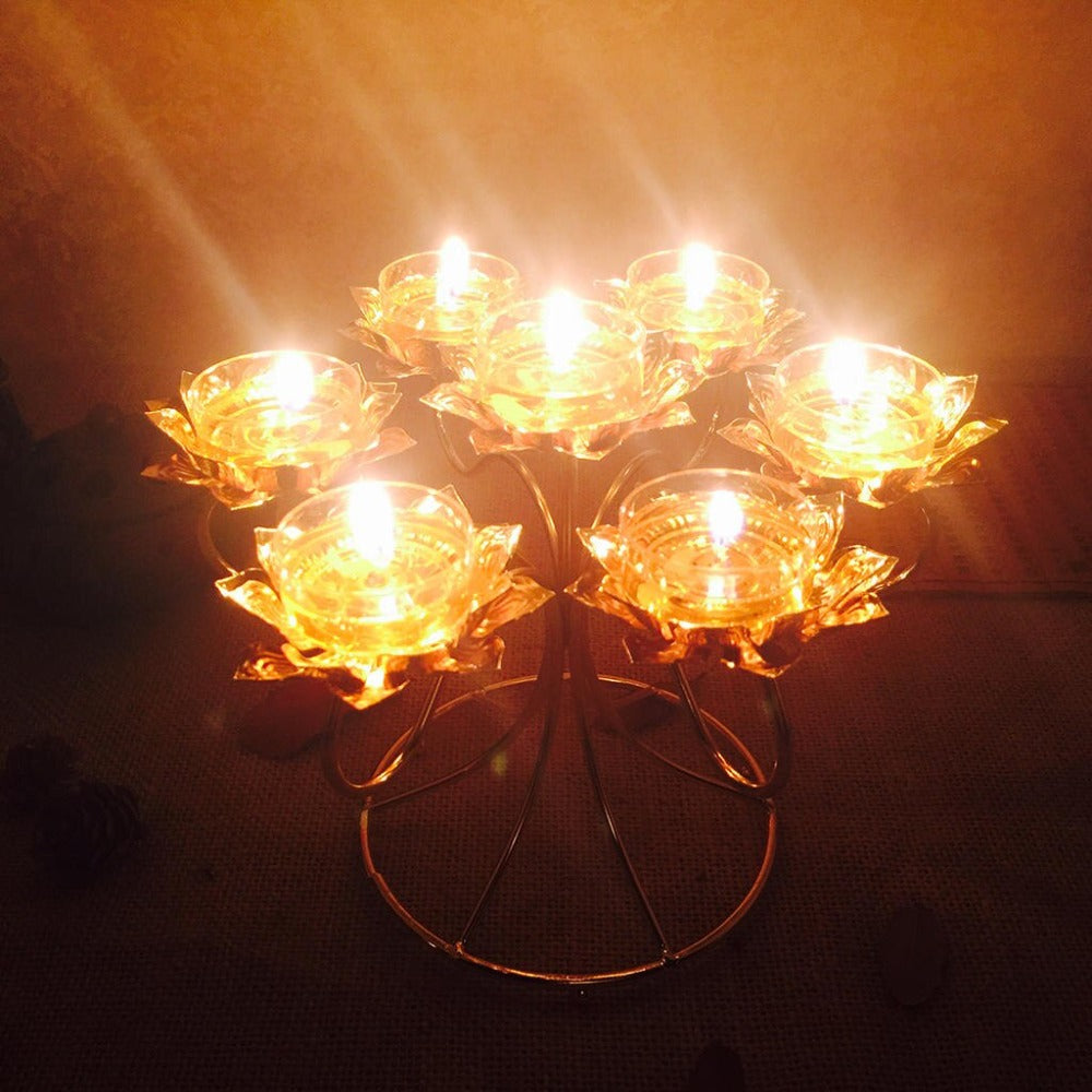 Lotus Design Decorative Metal Candle Holders / Ruchi