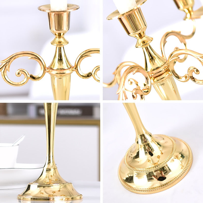 Vintage Metal Candle Holder Pillar / Ruchi