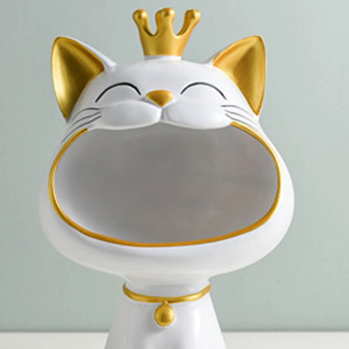 Endearing Laughing Cat Resin Statue / Ruchi