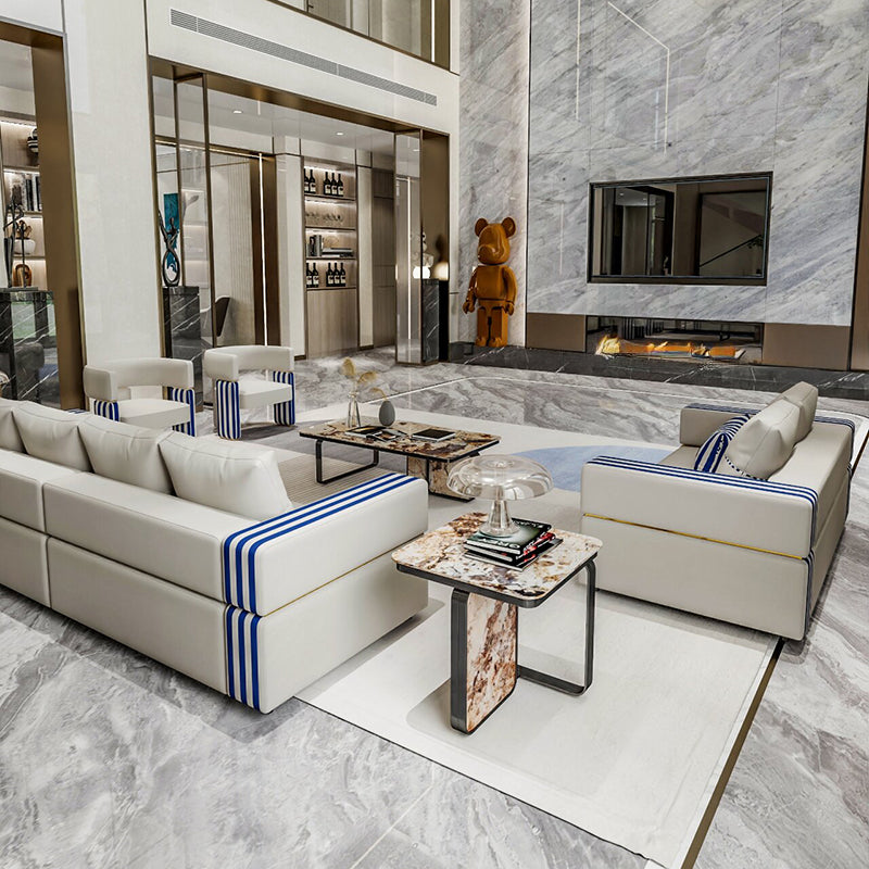 Modern Leather Living Room Sofa Set / Ruchi