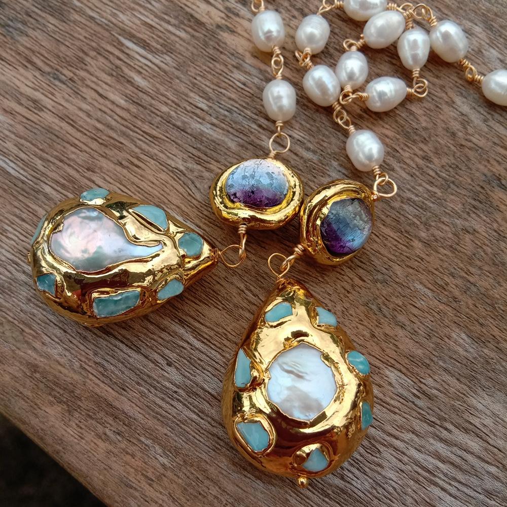 Rosary Style Beaded Pearl Necklace / Ruchi