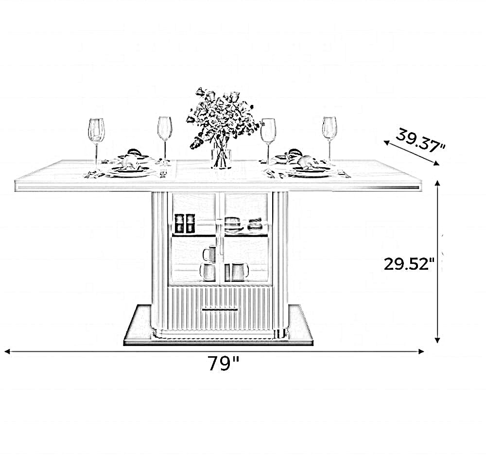 Marble Top Modern Dining Table Set For 6