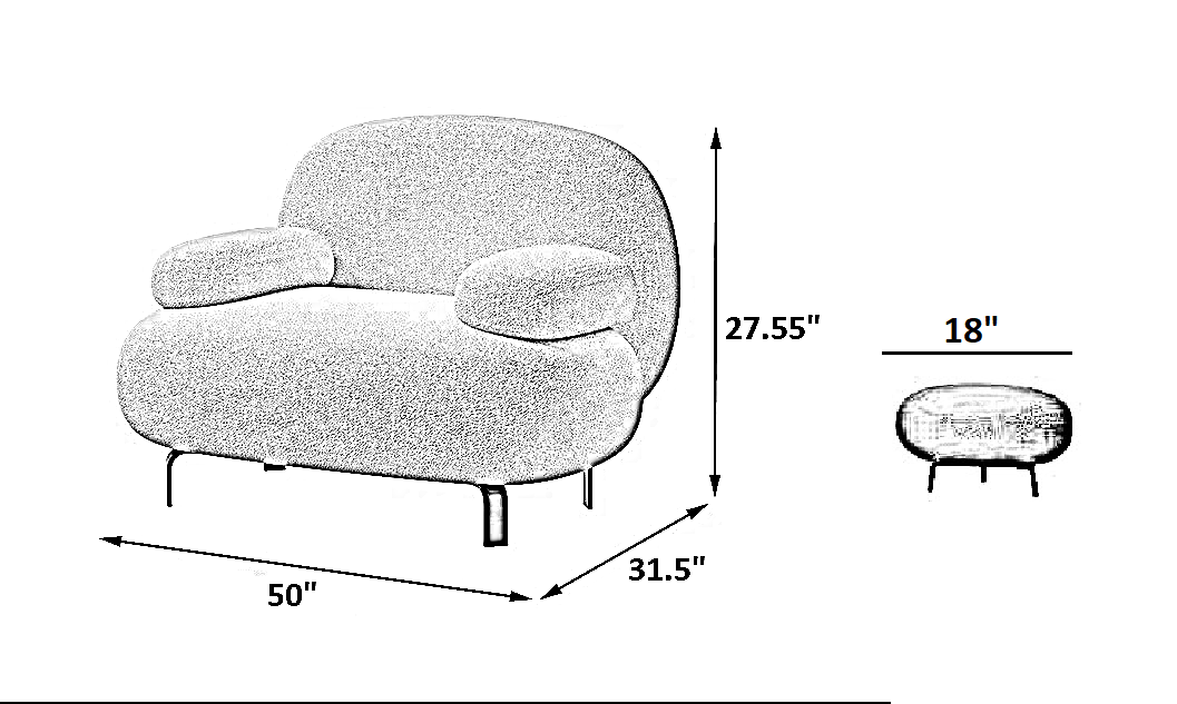 Minimalistic Fabric Modern Sofa Set