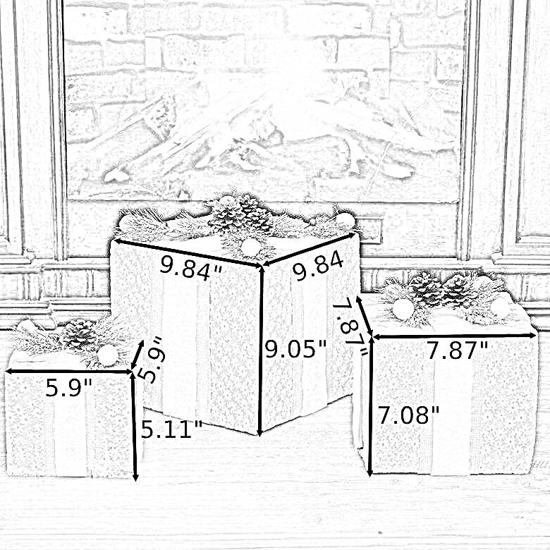 Set Of 3 Metal Christmas Gift Boxes