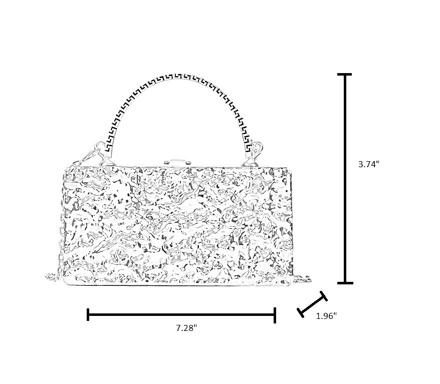 Crossbody Metal Clutch Handbag For Wedding