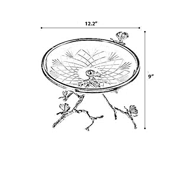 Glass Top Brass Fruit Tray For Party / Ruchi
