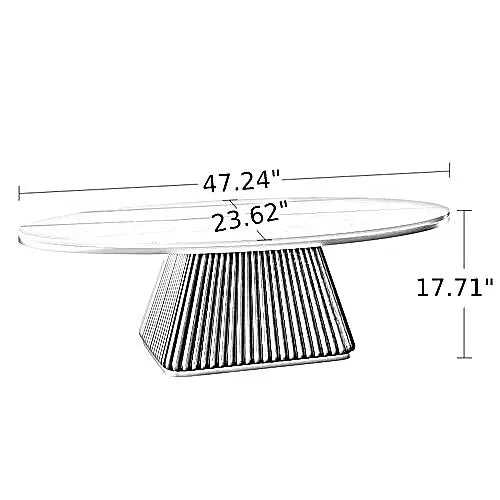 Oval Marble Top Modern Coffee Table / Ruchi