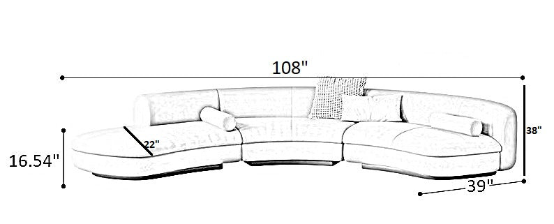 Modular Sectional Sofa With Fabric Upholstery / Ruchi
