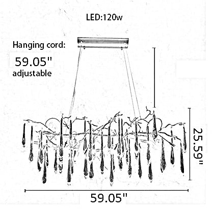 Modern LED Crystal Chandelier For Dining Room / Ruchi